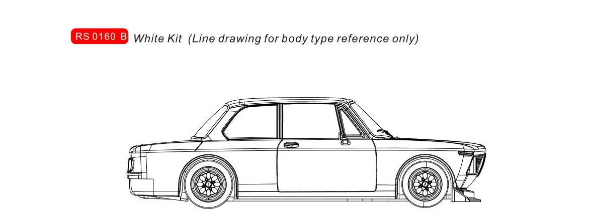 RS0160B BMW White kit type b body, with complete built chassis RS0160B BMW White kit type b body, with complete built chassis